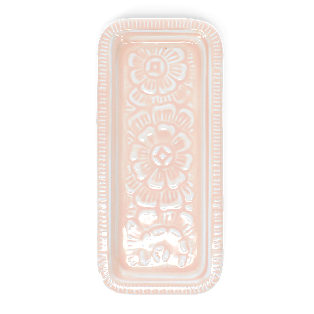 rectangular enamel trinket tray - soft pink