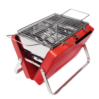 portable suitcase bbq - red