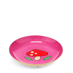 runde mini-schmuckschale aus emaille - toadstool