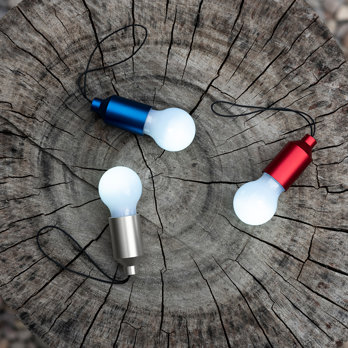 light bulb keyring assorted colours - spirit of adventure