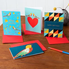 greetings card - birds and heart greetings card - birds and heart