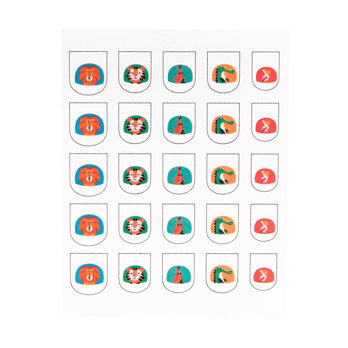 nagel-sticker colourful creatures (set mit 25 stück)