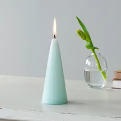 small cone candle - mint green
