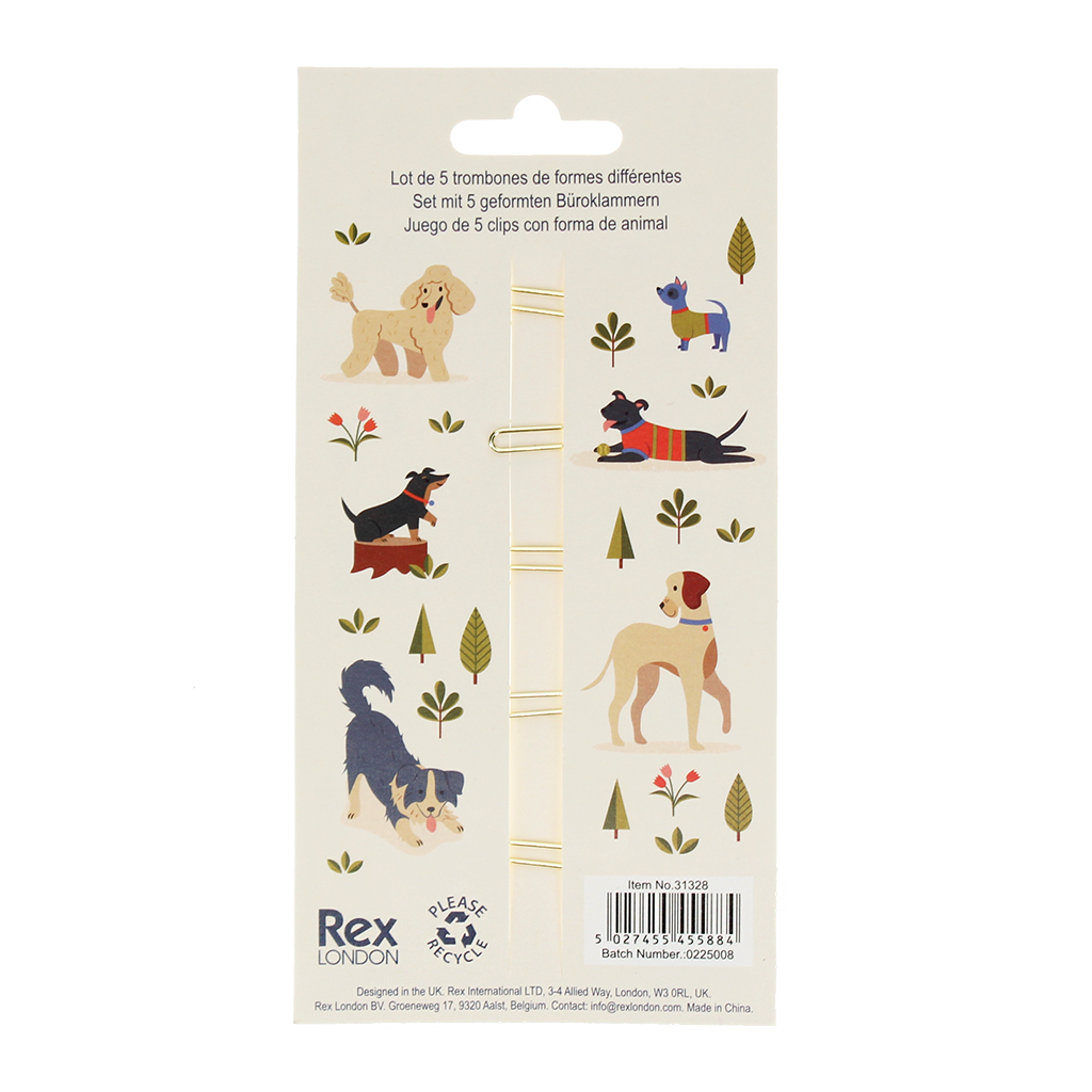 büroklammern in hundeform (5-er set) - dog park