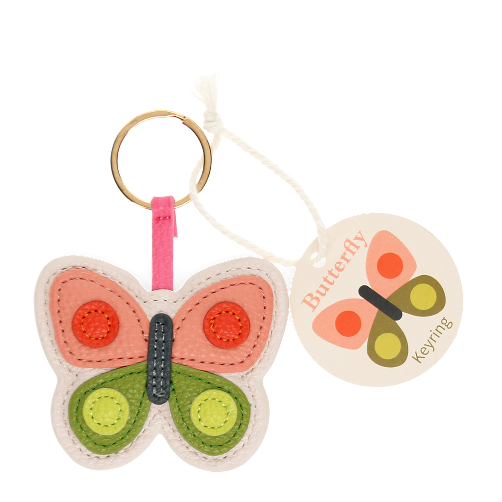 faux leather keyring - butterfly