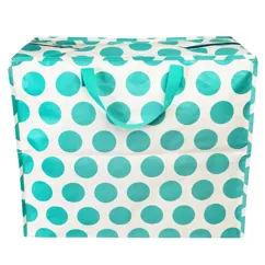 jumbo storage bag - turquoise on white spotlight