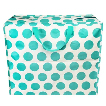 jumbo storage bag - turquoise on white spotlight jumbo storage bag - turquoise on white spotlight
