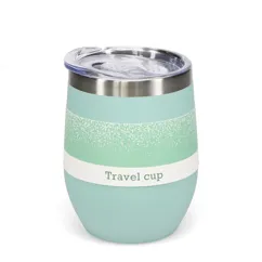 rubber coated travel cup 350ml - eggshell blue rubber coated travel cup 350ml - eggshell blue