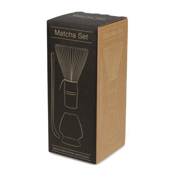 handgefertigtes matcha-besen- und ständer-set