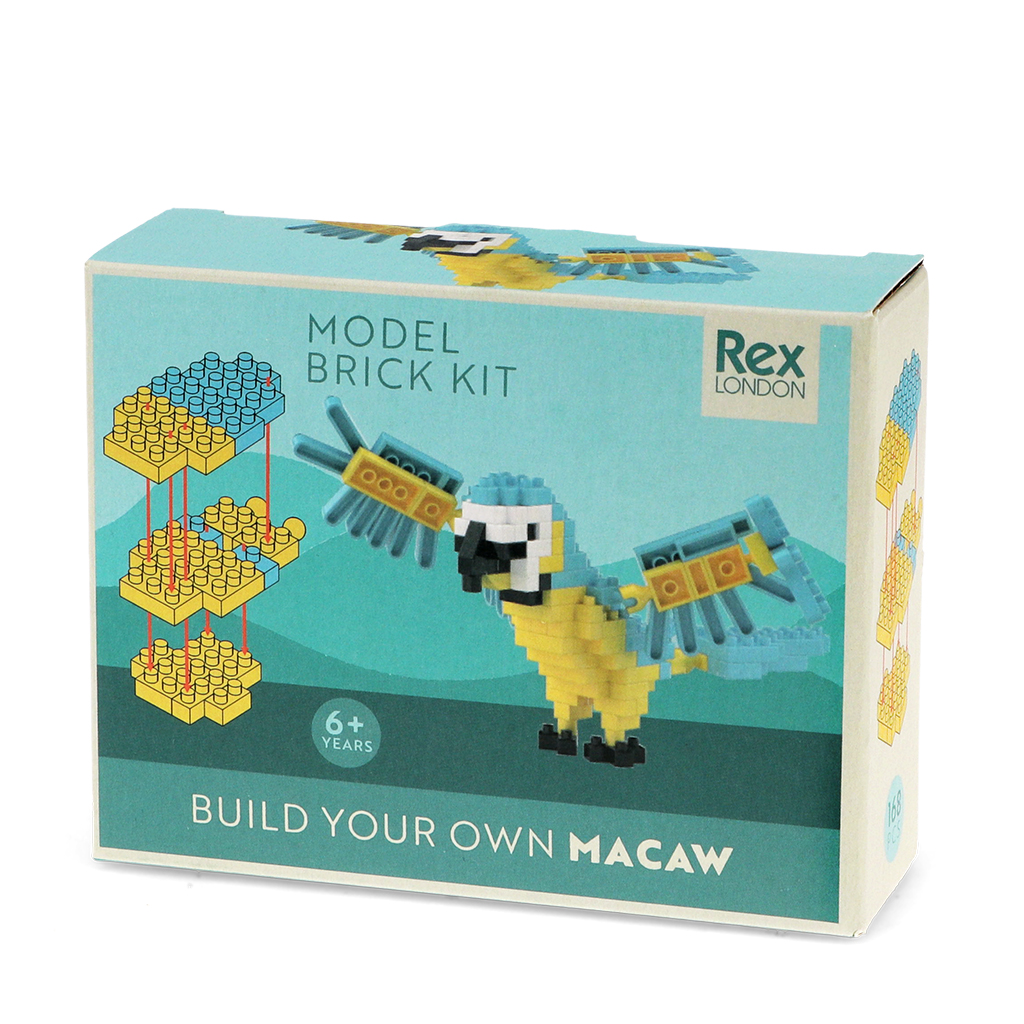 build your own animal model brick kit - macaw