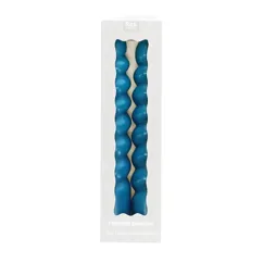 twisted candles (pack of 2) - dark blue