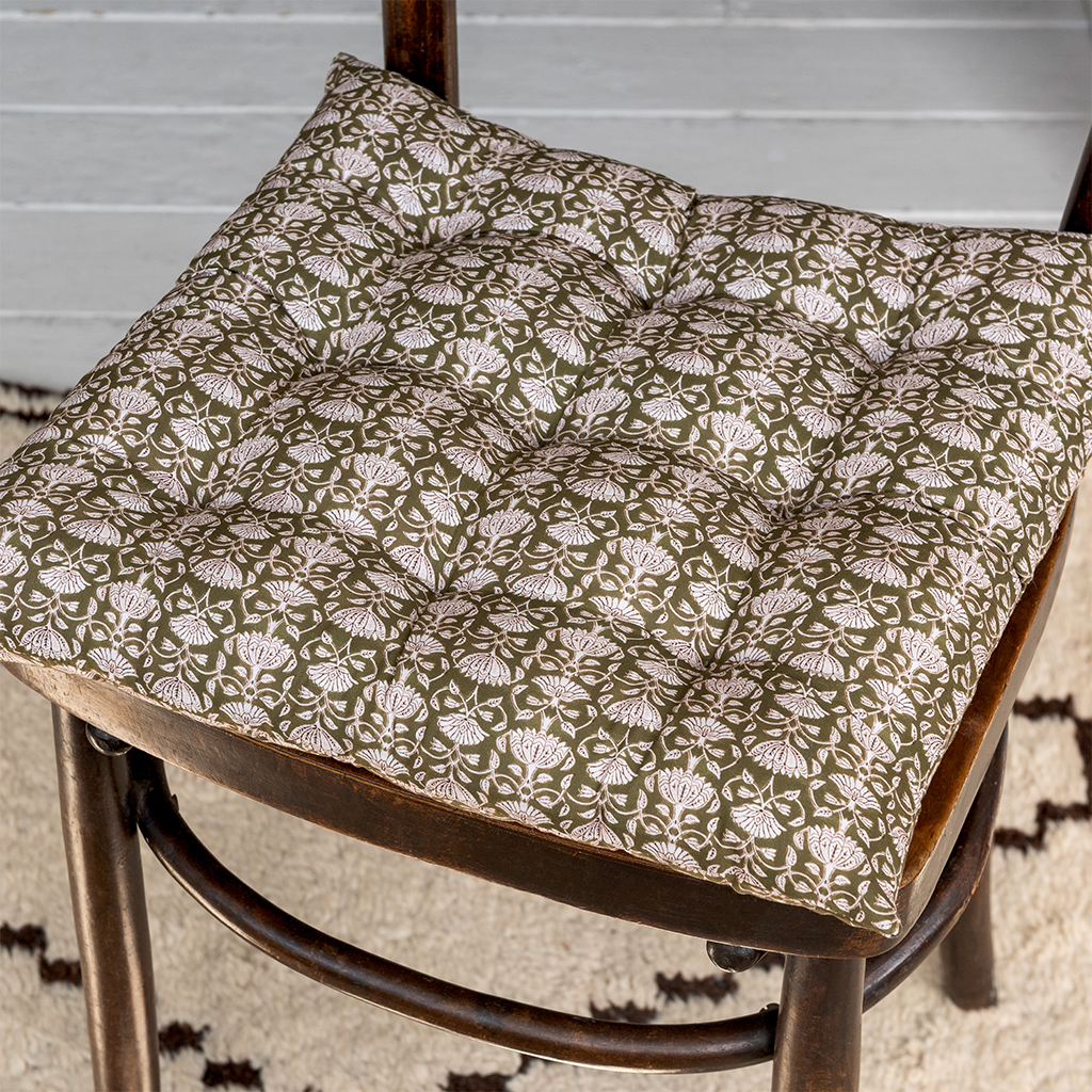 seat pad cushion (37x37cm) - brown lily