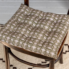 seat pad cushion (37x37cm) - brown lily