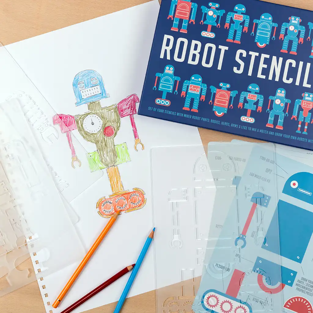 draw your own robots large stencil set