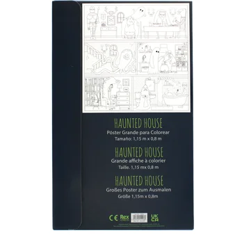large colouring poster with pencils - haunted house large colouring poster with pencils - haunted house