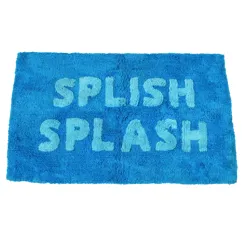 tufted cotton bath mat - 'splish splash' blue