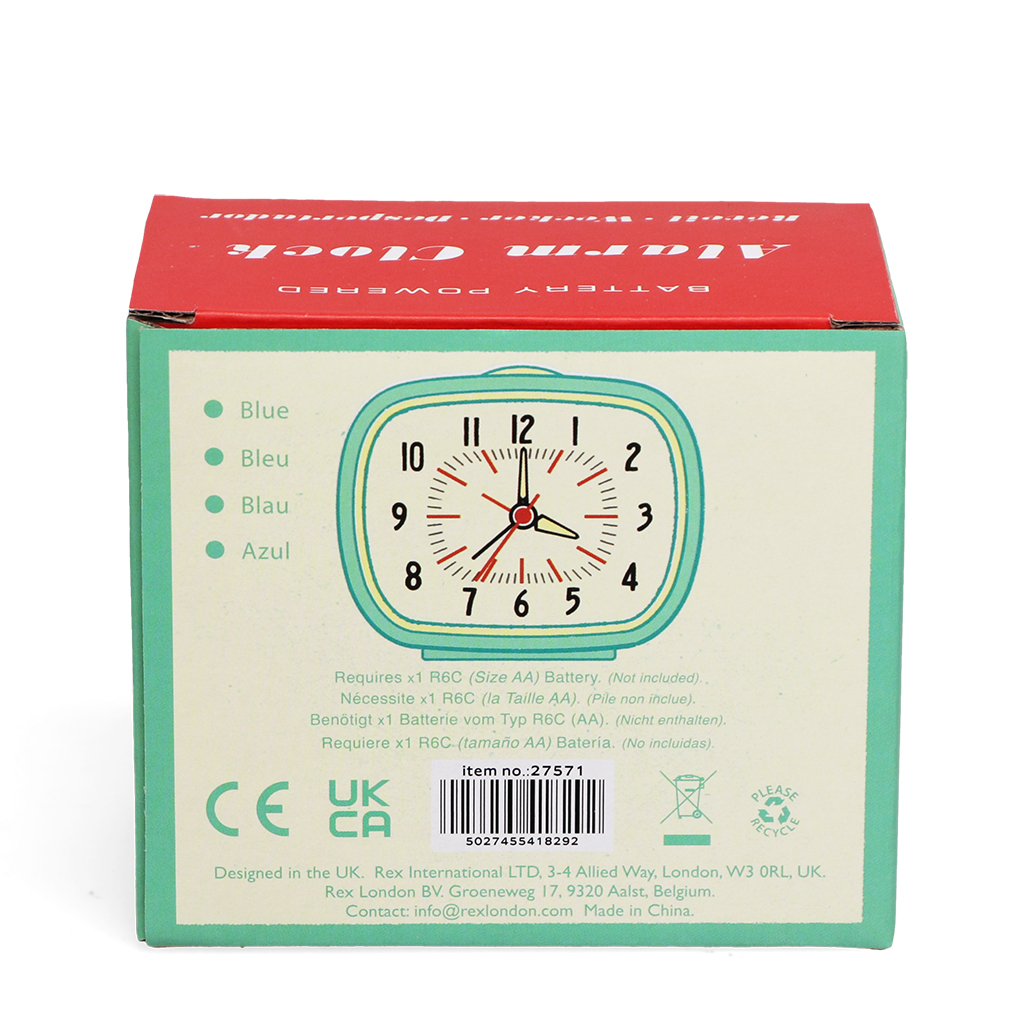 retro alarm clock - light blue
