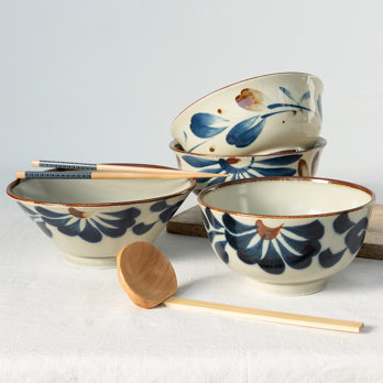 japanese porcelain bowl 16cm - flower