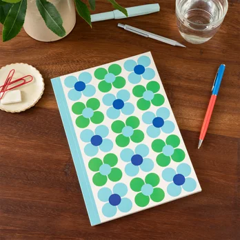 a5 notebook - blue and green daisy a5 notebook - blue and green daisy