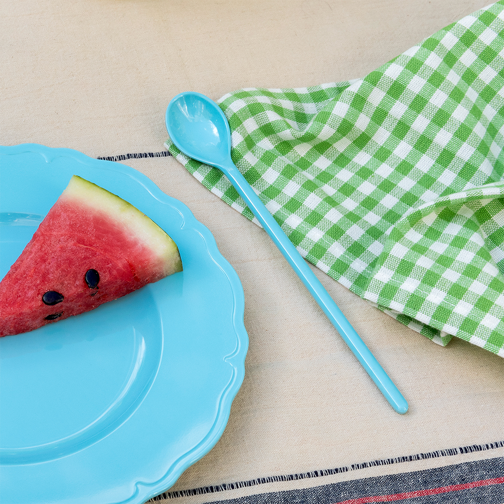 melamine long-handled spoon - pale blue