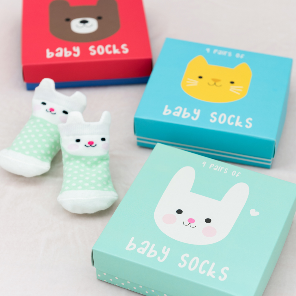 baby socks (4 pairs) - bear