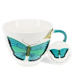 new bone china mug 550ml - butterfly
