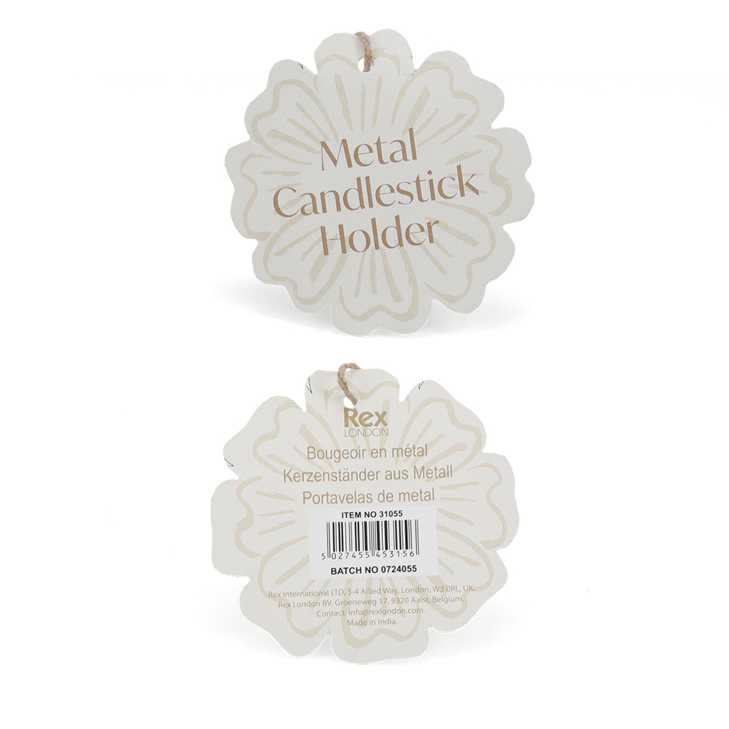 enamel candlestick (13cm) - pink