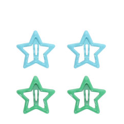 star hair clips (set of 4) - blue and green