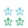 star hair clips (set of 4) - blue and green