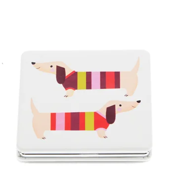 square pocket mirror - sausage dog square pocket mirror - sausage dog
