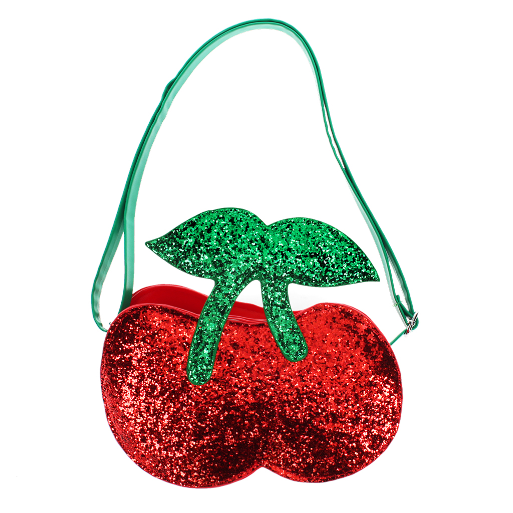 sac à main à paillettes - cherry