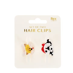 mini hair claw clips (set of 2) - cat and dog