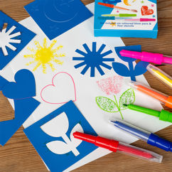 magische blow pens in regenbogenfarben