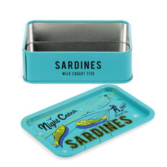 mini storage tin with lid - sardines