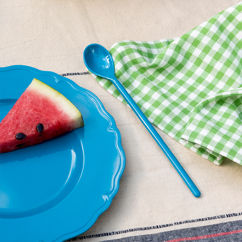 melamine long-handled spoon - petrol blue
