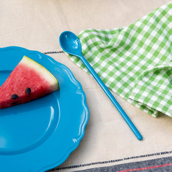 melamine long-handled spoon - petrol blue