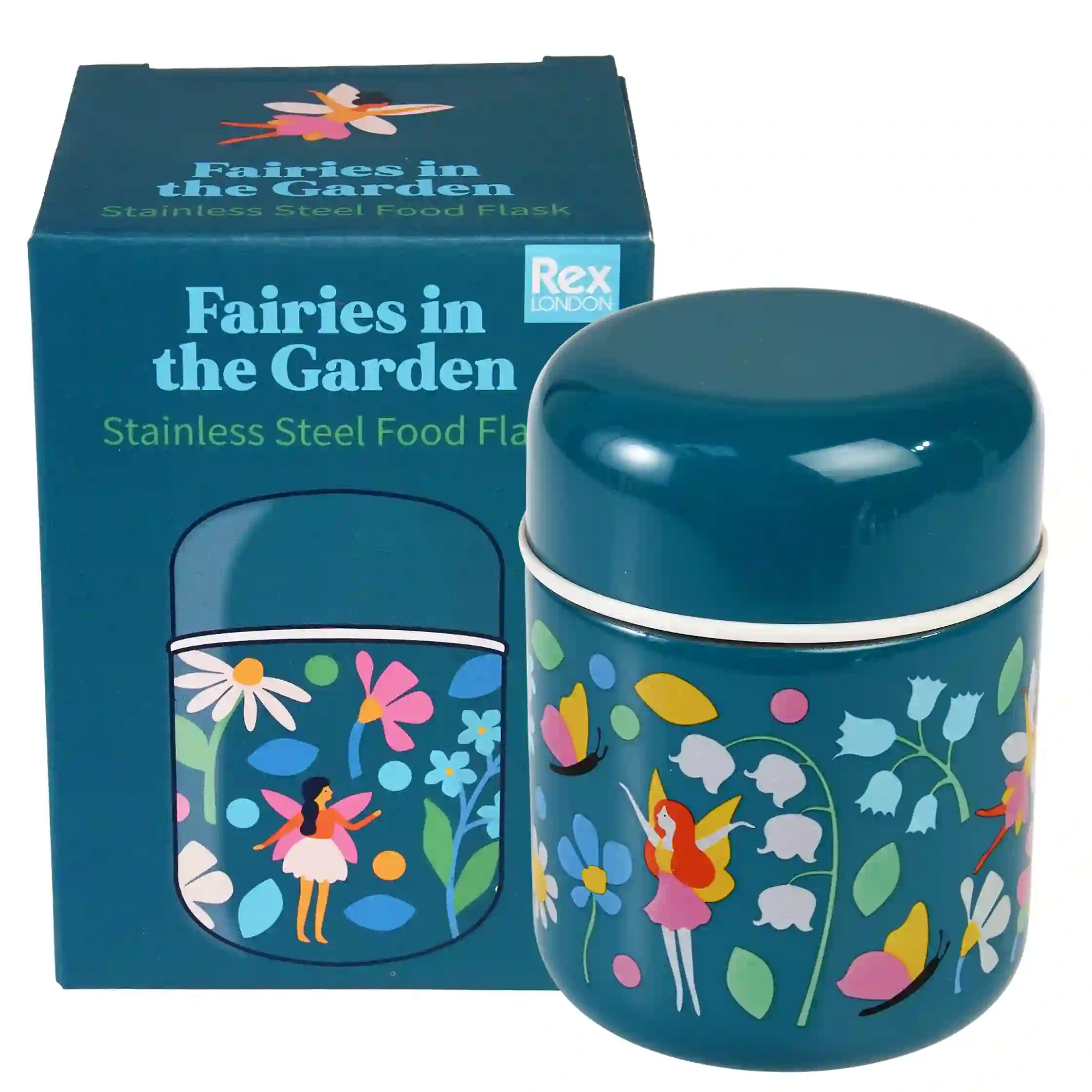 stainless steel food flask - fairies in the garden