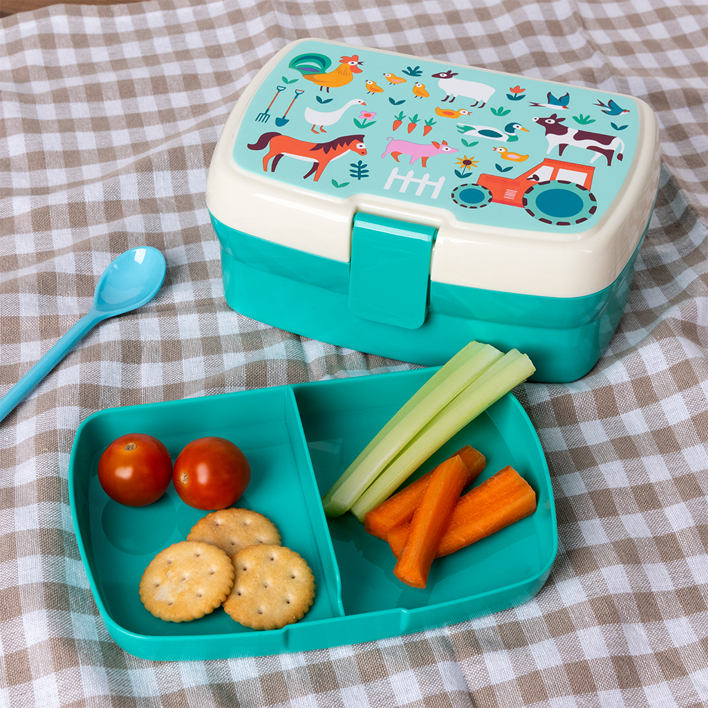 lunchbox mit fach - bauernhof
