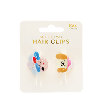 mini hair claw clips (set of 2) - happy dogs