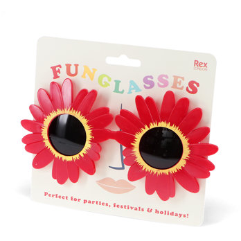 funglasses - rote sonnenblumen