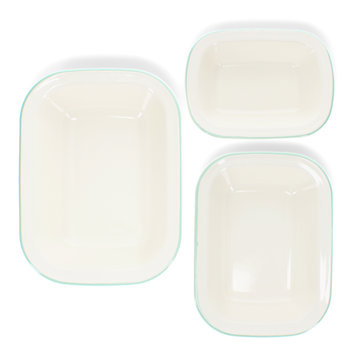 enamel pie dishes (set of 3) - pistachio green
