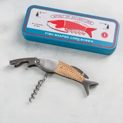 fish shaped corkscrew in a tin - spirit of adventure fish shaped corkscrew in a tin - spirit of adventure