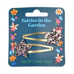 pinzas de pelo purpurina estrella fairies in the garden (juego de 2)