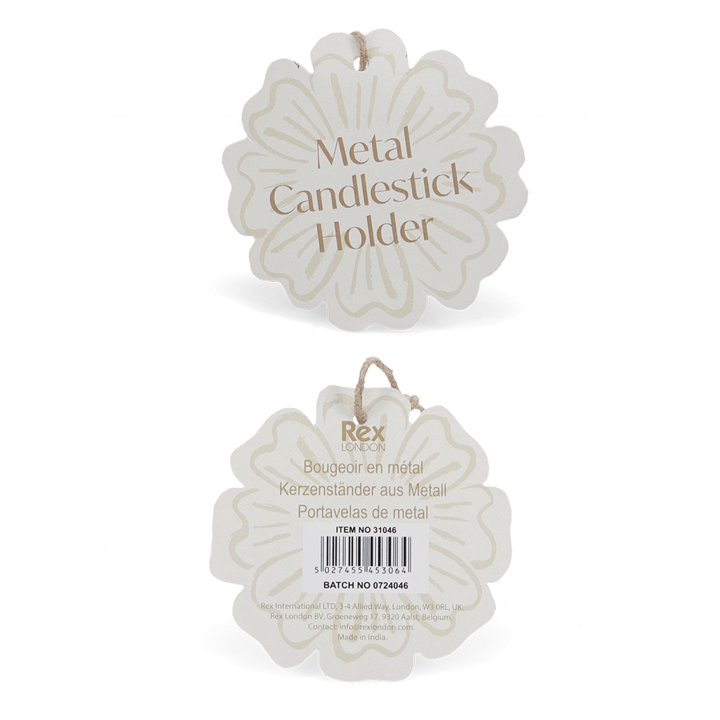 enamel flat flower candle holder - aqua