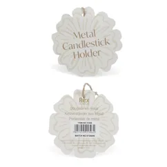 enamel flat flower candle holder - aqua enamel flat flower candle holder - aqua