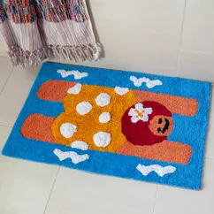 tapis de bain tufté en coton - nageur