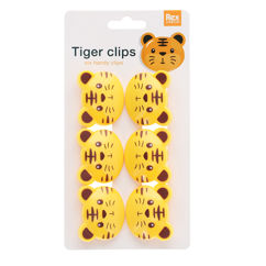 bag clips (set of 6) - tiger
