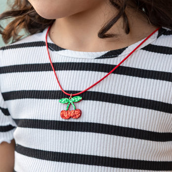 collier à paillettes - cherry