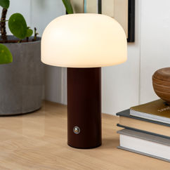 lampe tactile champignon rechargeable usb - marron