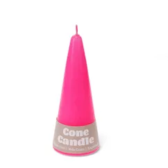 small cone candle - bright pink